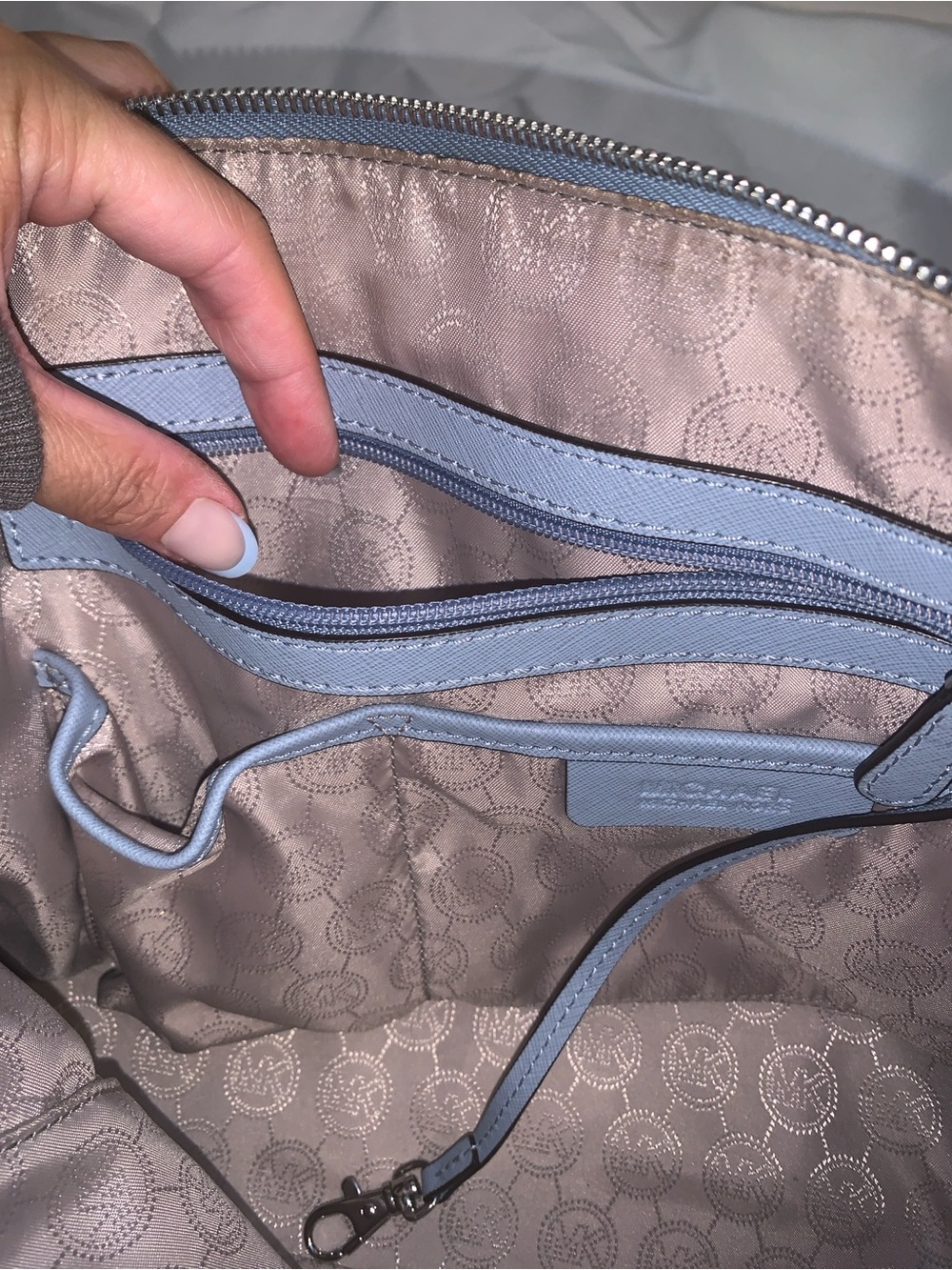 MICHAEL KORS Powder Blue Saffiano Leather Satchel - Picture 11 of 15
